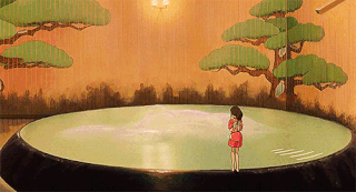 Chihiro observando la bañera